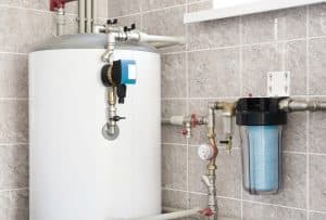 water heating boiler with pump